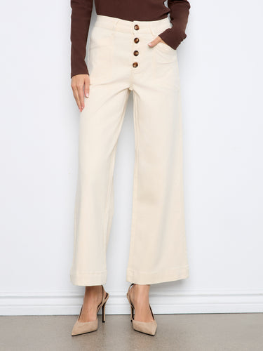 Ankle length trousers with button closure, adding a stylish touch to any outfit by Charlie B.