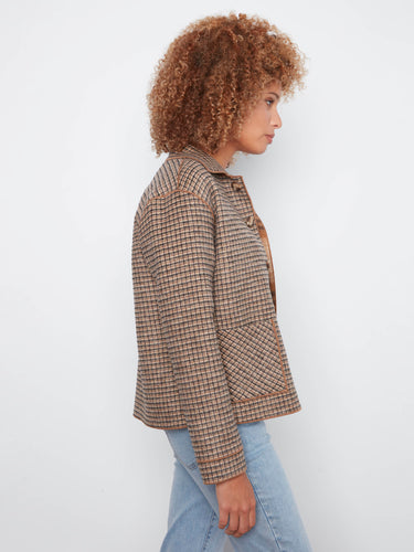 Chic plaid outerwear featuring a button-front closure and timeless appeal. By Charlie B.