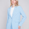 Charlie B Blazer with Ruched Back - Sky - Image 1