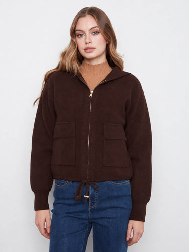 A stylish jacket featuring a short length design, perfect for casual outings. The jacket offers a chic look by Charlie B.