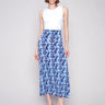 Blue floral midi skirt with stretch fabric by Charlie B.