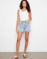 Denim shorts with stretch fabric and floral embroidery, offering a comfortable fit and stylish look by Charlie B.