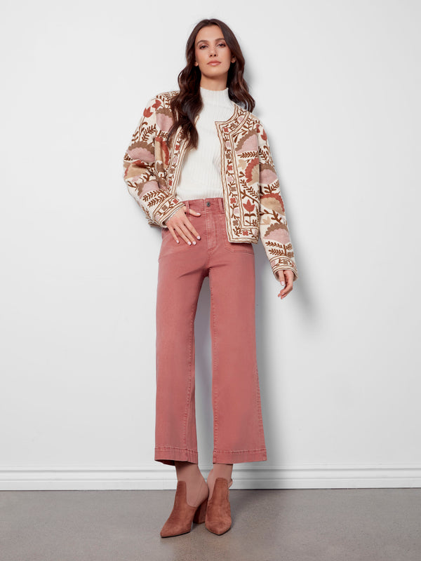 Embroidered Open Front Jacket - Ceremony