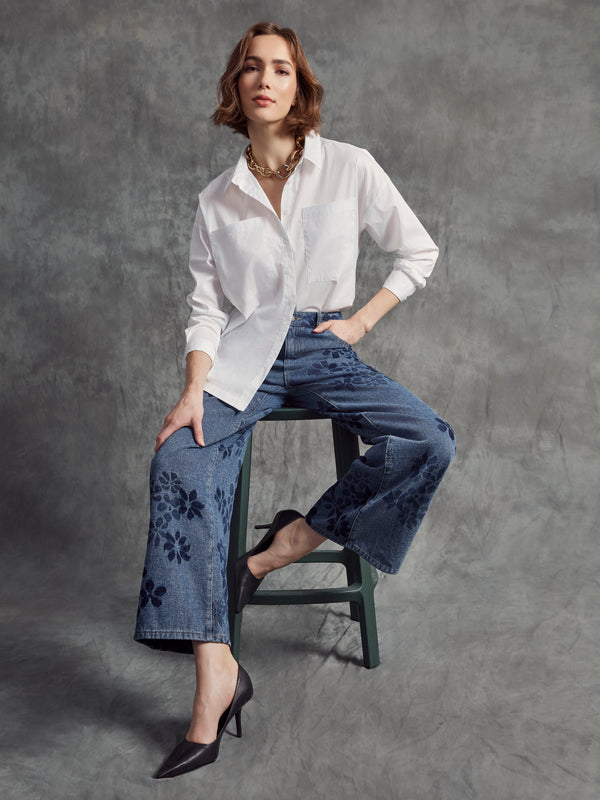 Loose Poplin Shirt - White