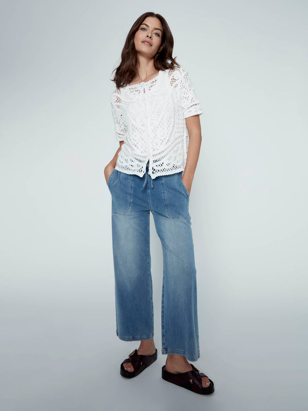 Reversible Cotton Crochet Top - White