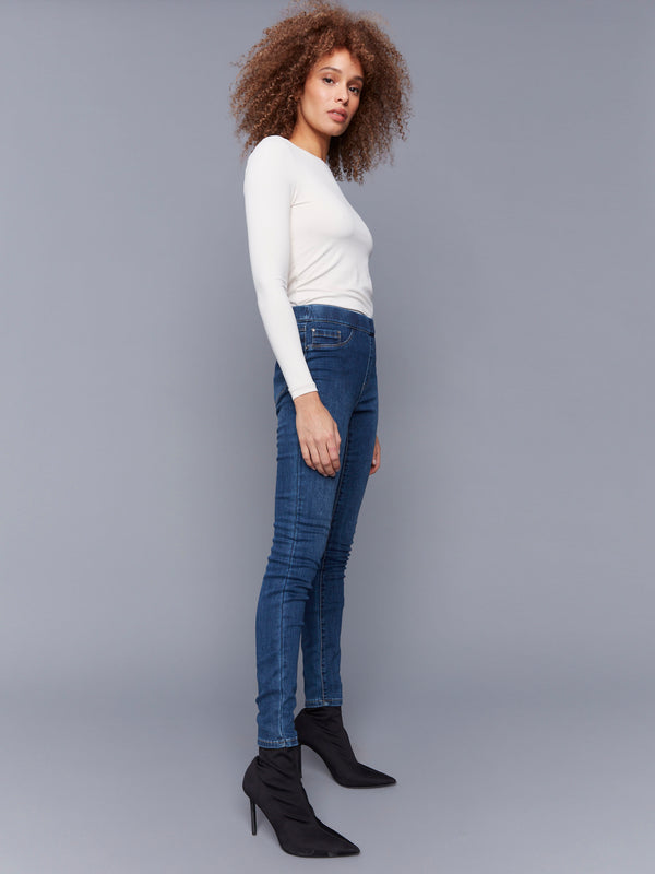 Denim Pull-On Pants - Indigo