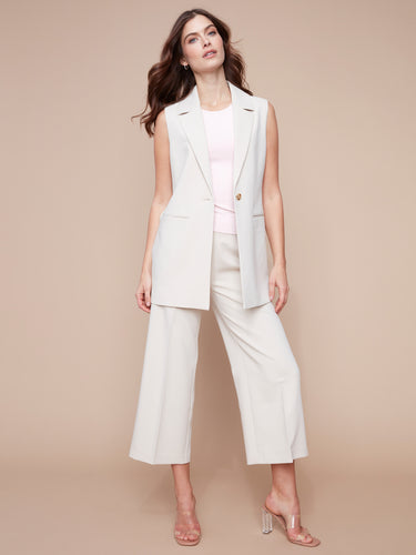 Charlie B Cropped Wide Leg Pants - Beige - Image 8