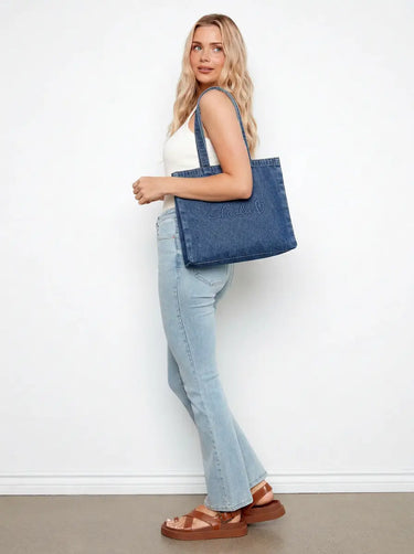 Denim Tote Bag - Medium Blue
