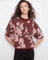 Floral jacquard sweater featuring a mock neck and soft brushed knit texture for ultimate comfort by Charlie B.