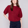 Cabernet knit sweater featuring a crew neckline and plush texture, perfect for cozy days by Charlie B.