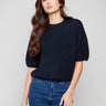 Moonlight sweater featuring a plush knit and balloon-shaped elbow sleeves, perfect for cozy days by Charlie B.