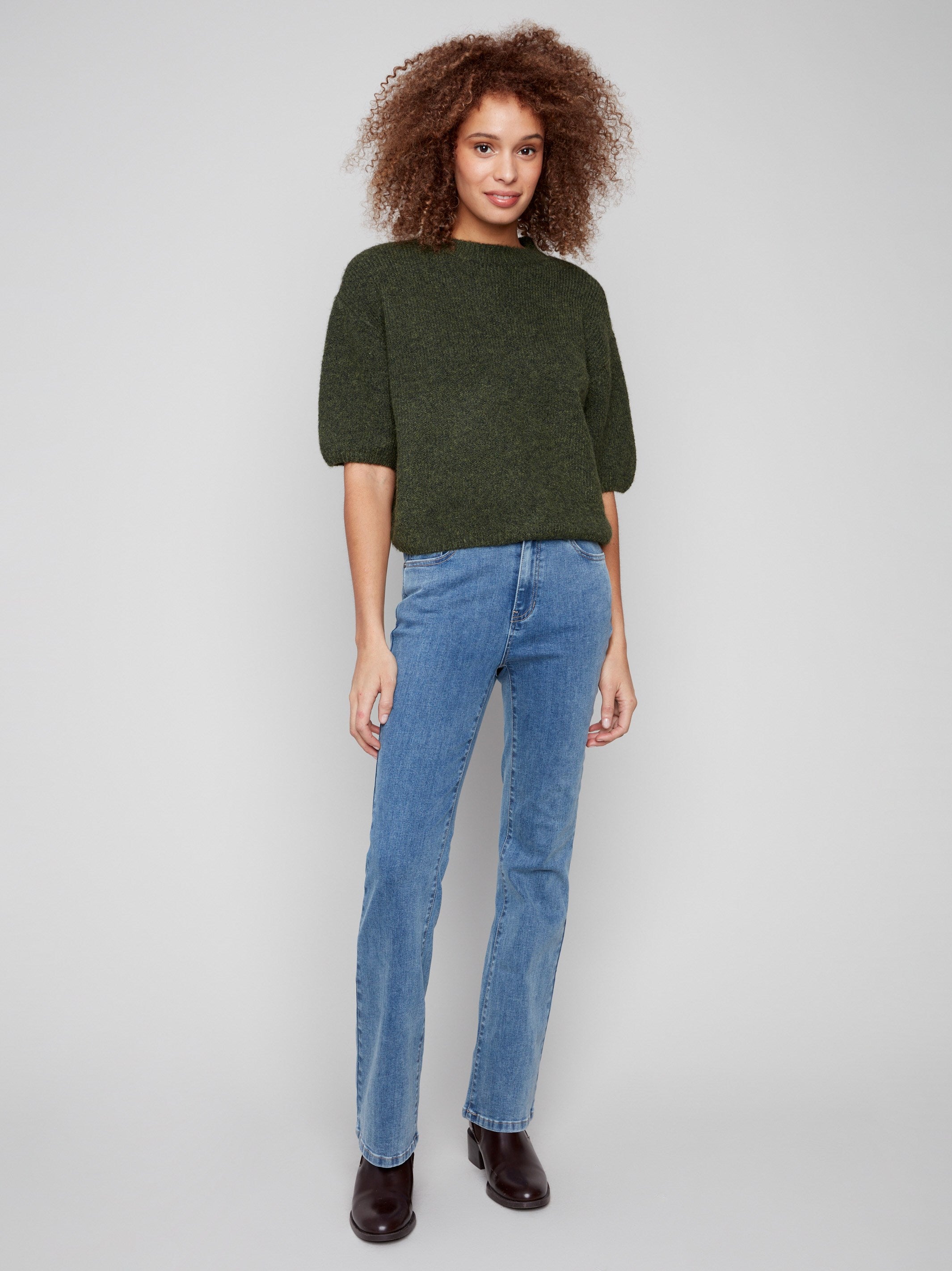Elegant knit design showcasing plush texture and relaxed fit style by Charlie B.