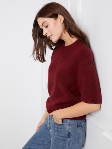 Relaxed fit knit top in warm tones, perfect for casual elegance and effortless style by Charlie B.