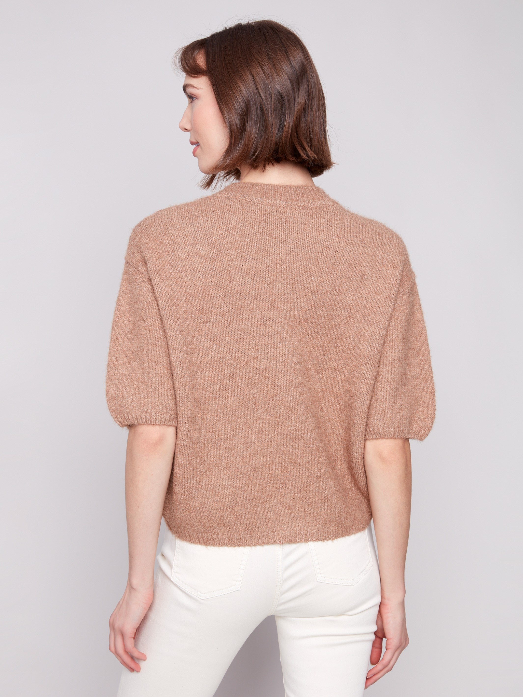 Relaxed fit sesame sweater with soft texture, ideal for casual wear by Charlie B.