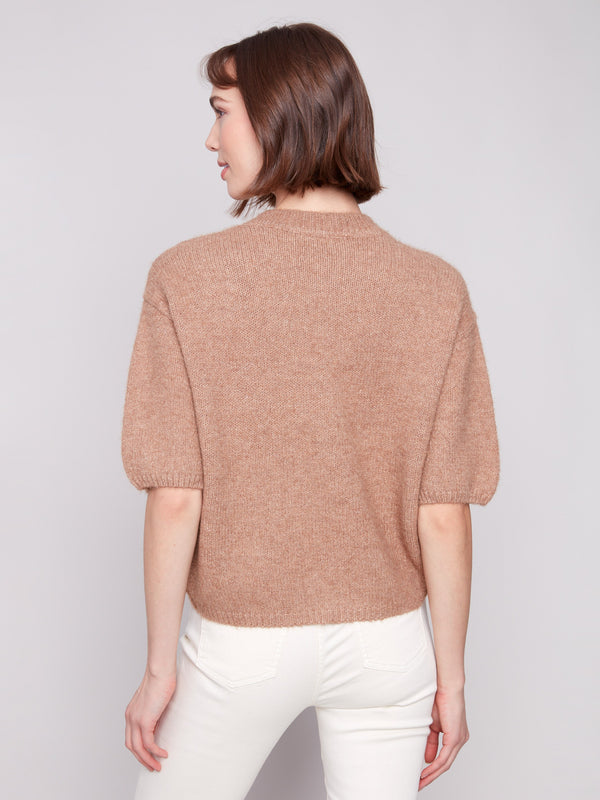 Relaxed fit sesame sweater with soft texture, ideal for casual wear by Charlie B.
