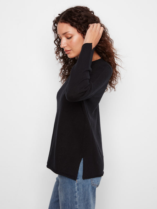 Basic V-Neck Sweater - Black