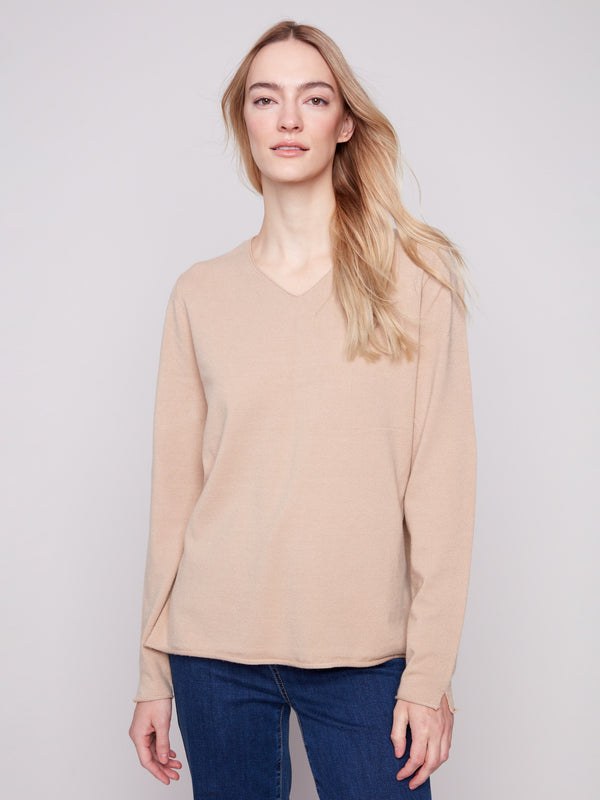 Sesame sweater in a plush texture, offering a cozy feel and sophisticated look by Charlie B.