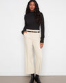 These trousers feature a wide leg silhouette that adds a touch of elegance to any outfit. Crafted with care by Charlie B.