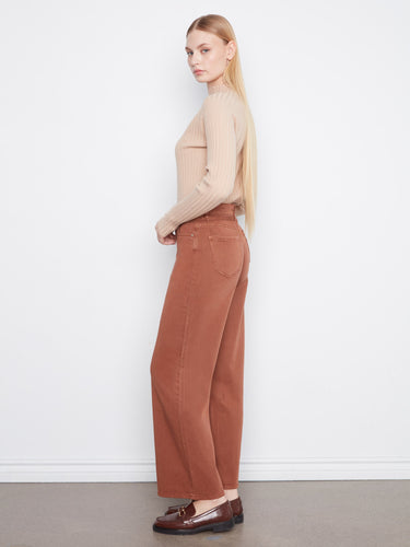 The belted design adds a touch of elegance to these versatile pants by Charlie B.