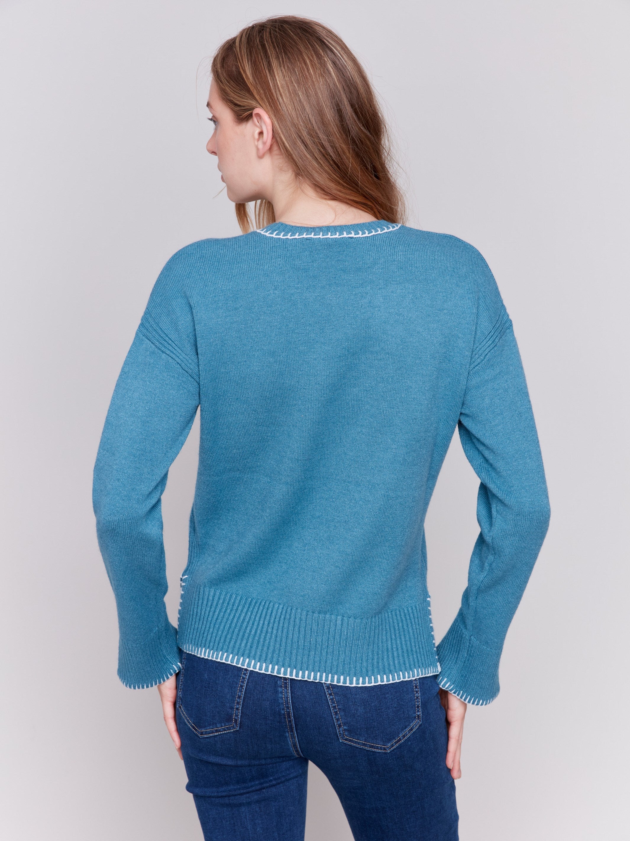 Charlie B Burnout Sweater Bluebell main image 1