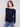 Elegant navy sweater with a rounded hem, offering a sophisticated touch to your wardrobe by Charlie B.