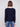 Classic navy sweater designed with ribbed sleeves for added texture and style by Charlie B.