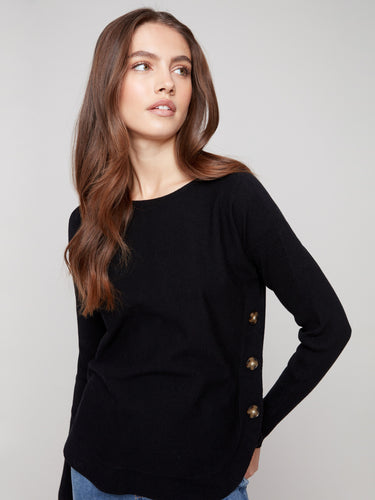 Stylish sweater with a rounded hem, perfect for both casual and formal looks by Charlie B.