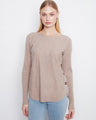 Elegant sweater featuring a boat neck design, crafted for comfort and style by Charlie B.