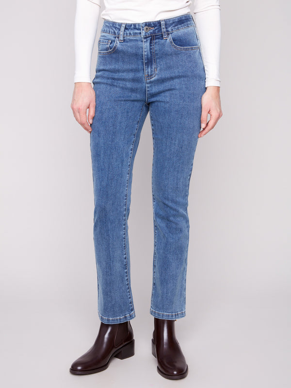 These jeans offer a comfortable stretch denim fabric, ensuring ease of movement by Charlie B.