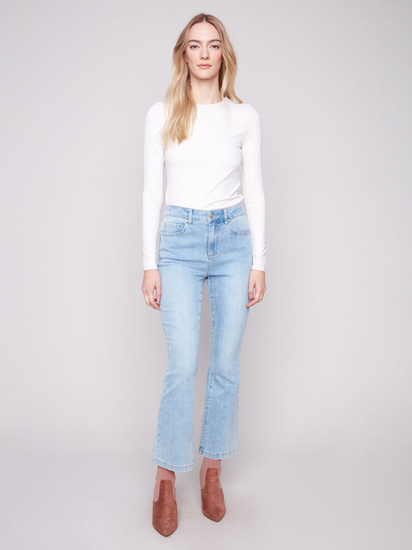 Bootcut Stretch Denim Pants - Light Blue