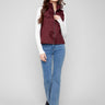 Cabernet vest featuring a stylish zip front closure and elegant design for versatile wear by Charlie B.