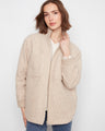 The jacket features a convenient zip-front closure, perfect for easy wear and style. By Charlie B.