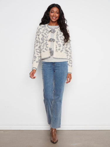 Chic cardigan with tie-front bows adds a playful touch to your outfit, making it ideal for any occasion by Charlie B.