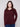 Cabernet sweater with a speckled pattern, showcasing long sleeves and a chic braided 'Love' detail on the front by Charlie B.