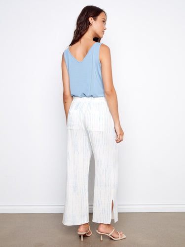 Adjustable drawstring waist on these cropped bubble cotton pants adds functionality to style by Charlie B.