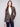 Fashionable women's chevron tweed blazer with a chic notch lapel collar by Charlie B.