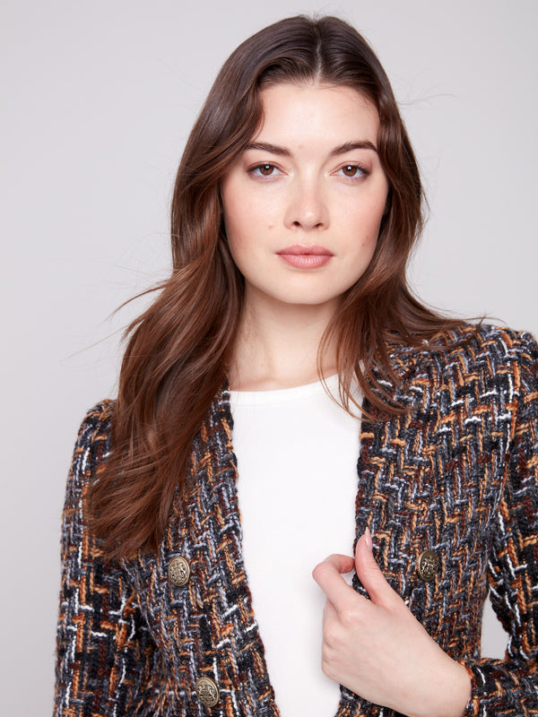 Chevron Tweed Blazer - Autumn