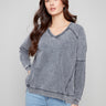 Charcoal top featuring a relaxed fit, perfect for everyday wear, offering both style and comfort by Charlie B.