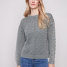 Spruce sweater with a classic crew neck, showcasing elegant drop shoulders for a relaxed fit by Charlie B.