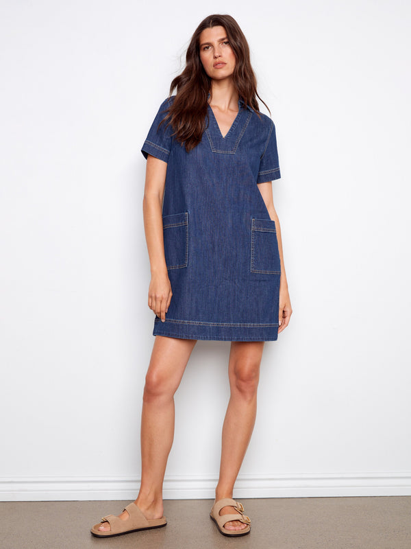 Effortlessly elegant, this relaxed-fit denim dress is designed for comfort and style in equal measure by Charlie B.