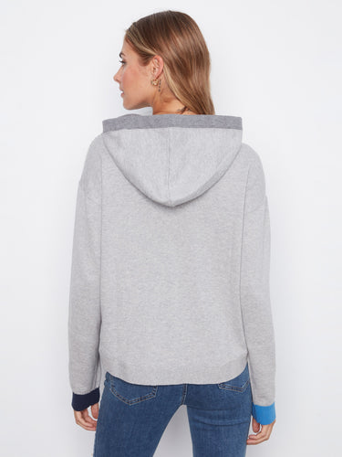 Designed with contrast detail on the cuffs and hood, this gray hoodie elevates any casual look effortlessly by Charlie B.