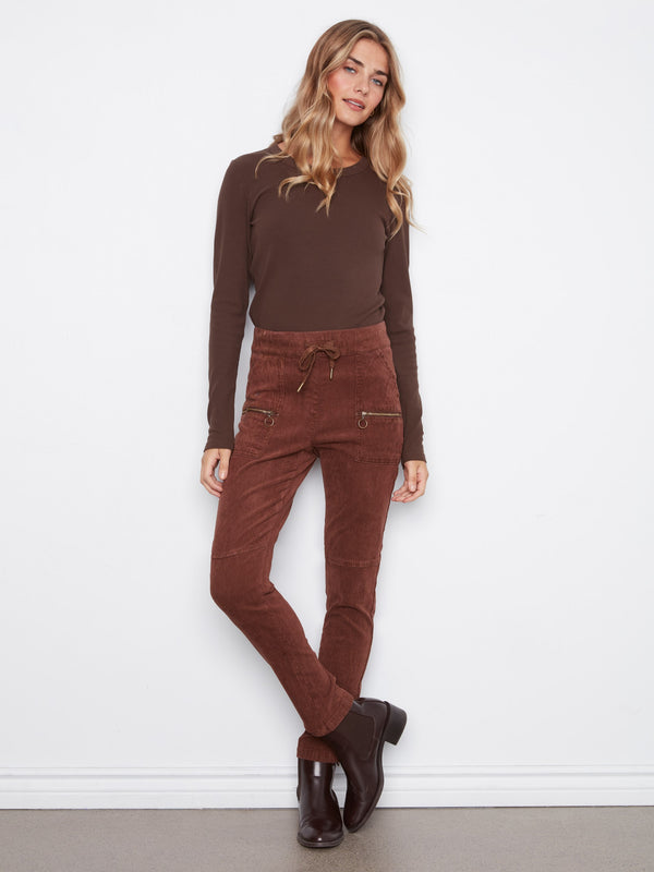 Corduroy Jogger Pants - Chocolate