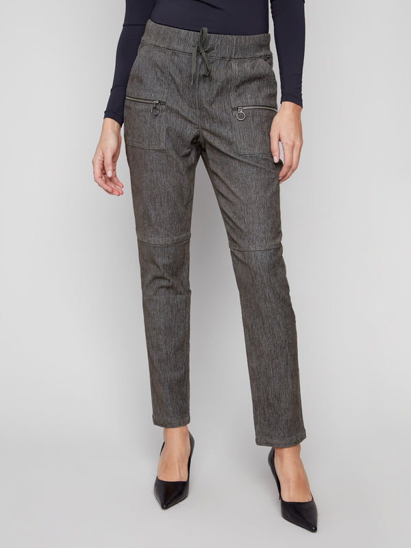 Stylish jogger pants made from stretchy corduroy fabric, offering a modern pull-on style by Charlie B.