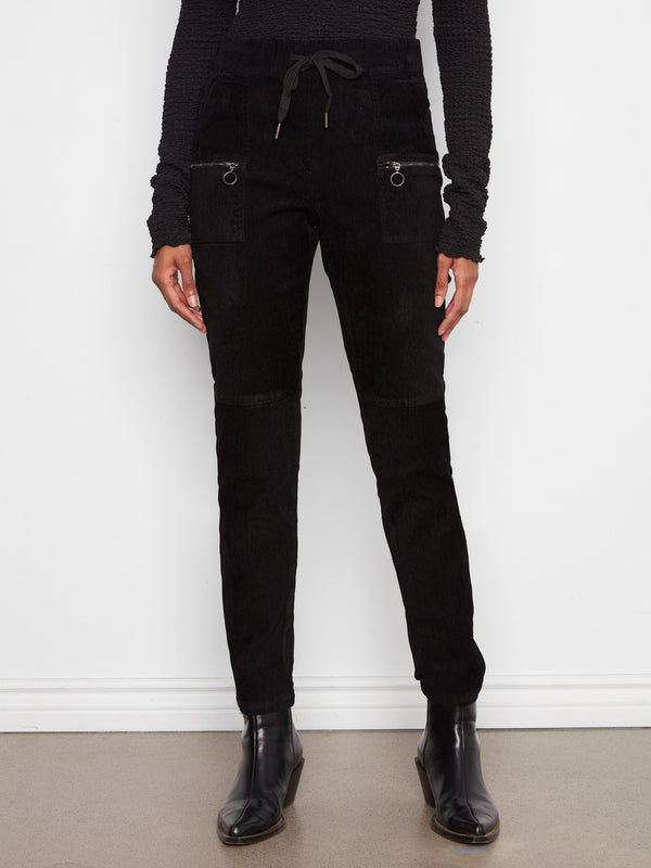 Corduroy Jogger Pants - Black