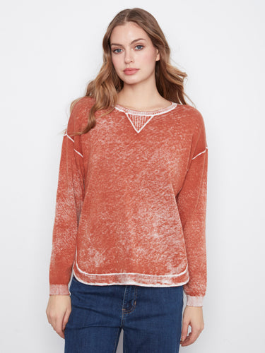 Enjoy the washed finish of this sweater, offering both style and softness in pure cotton fabric. Designed thoughtfully by Charlie B.