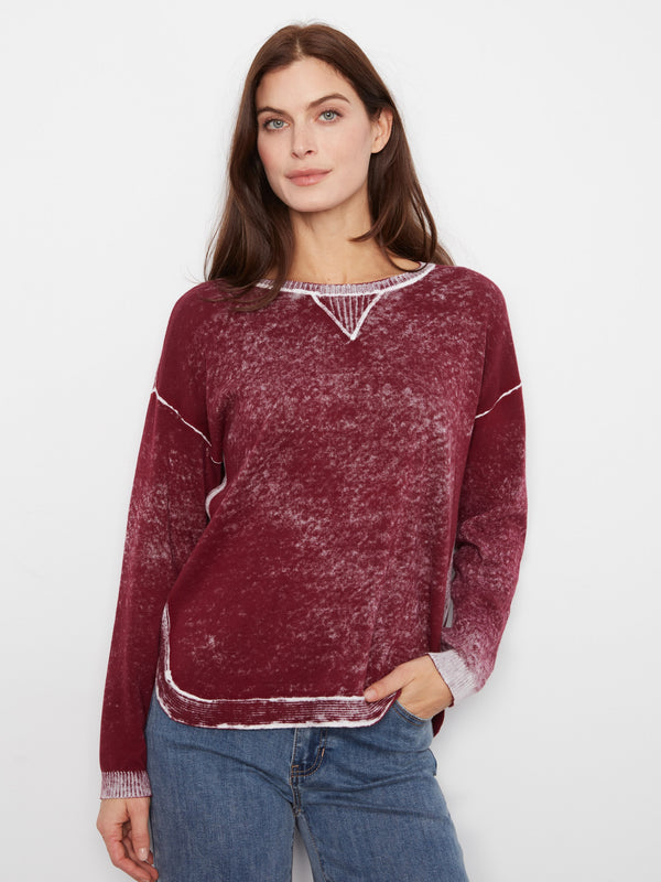 A stylish sweater featuring a crew neckline and washed finish, crafted in 100% cotton for ultimate comfort by Charlie B.