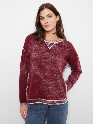 The rounded hem of this sweater complements its casual style, crafted from pure cotton with a washed look by Charlie B.