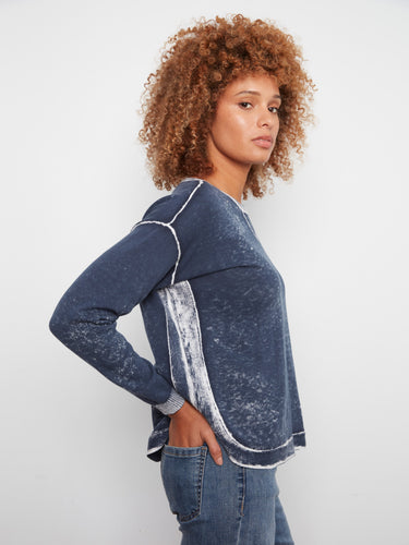 A washed finish enhances the texture of this long-sleeve sweater, making it a versatile wardrobe staple by Charlie B.