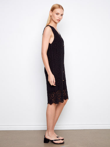Sophisticated lined dress providing comfort and coverage while maintaining a fashionable appearance. Designed by Charlie B.
