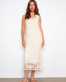 Elegant crochet design in 100% cotton maxi dress, perfect for summer days. A timeless piece by Charlie B.